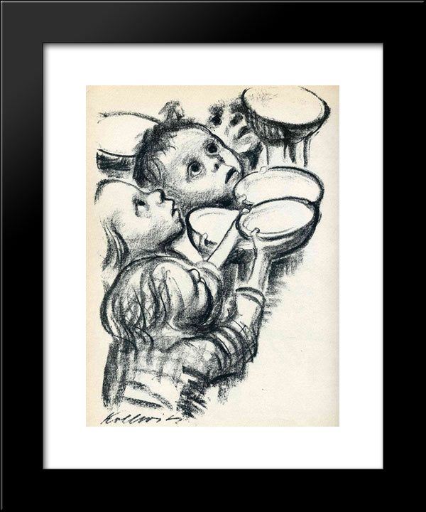Germany'S Children Starve! 20x24 Black Modern Wood Framed Art Print Poster by Kollwitz, Kathe