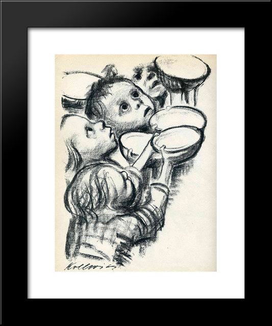 Germany'S Children Starve! 20x24 Black Modern Wood Framed Art Print Poster by Kollwitz, Kathe