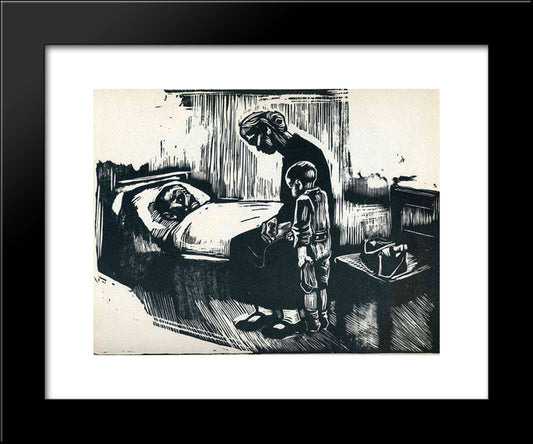 Hospital Visit 20x24 Black Modern Wood Framed Art Print Poster by Kollwitz, Kathe