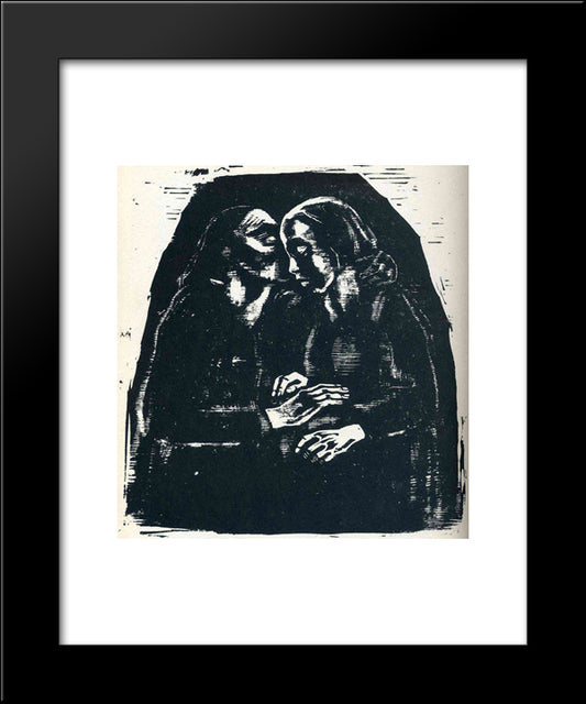 Mary And Elizabeth 20x24 Black Modern Wood Framed Art Print Poster by Kollwitz, Kathe
