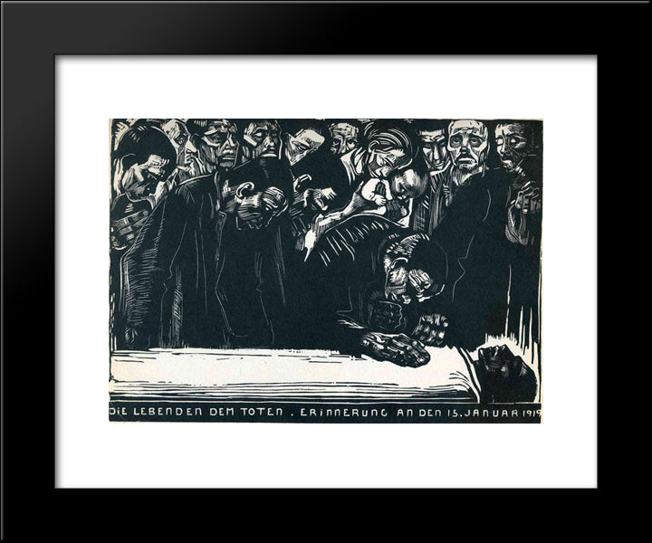 Memorial For Karl Liebknecht 20x24 Black Modern Wood Framed Art Print Poster by Kollwitz, Kathe