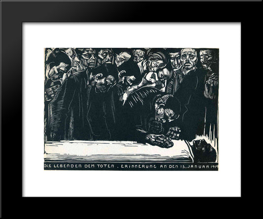 Memorial For Karl Liebknecht 20x24 Black Modern Wood Framed Art Print Poster by Kollwitz, Kathe
