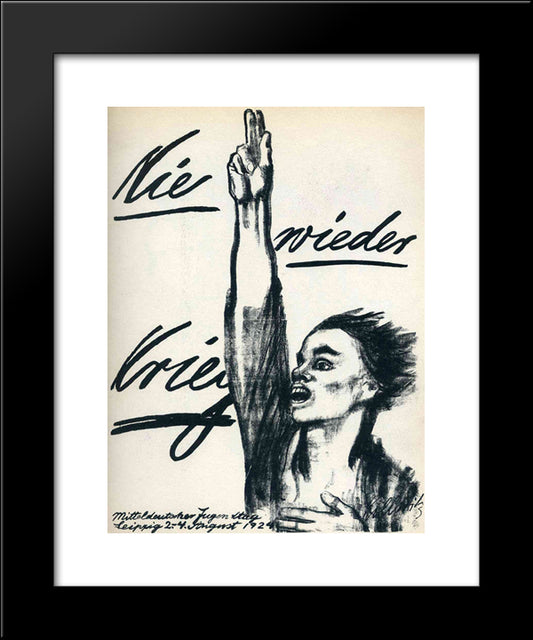 Never Again War 20x24 Black Modern Wood Framed Art Print Poster by Kollwitz, Kathe