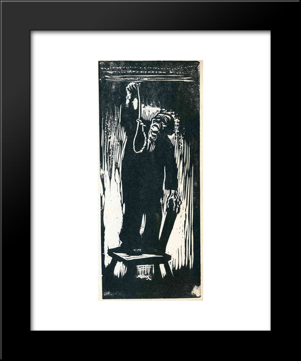 Old Man With Noose 20x24 Black Modern Wood Framed Art Print Poster by Kollwitz, Kathe
