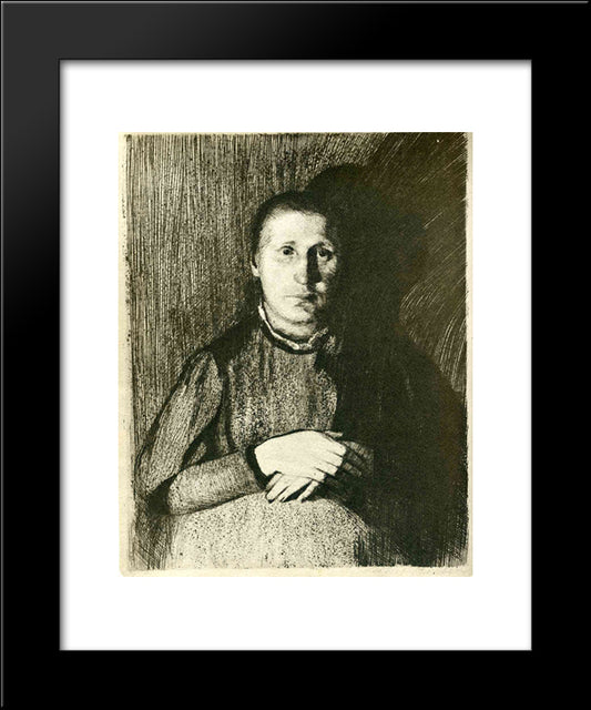 Pregnant Woman With Folded Hands 20x24 Black Modern Wood Framed Art Print Poster by Kollwitz, Kathe