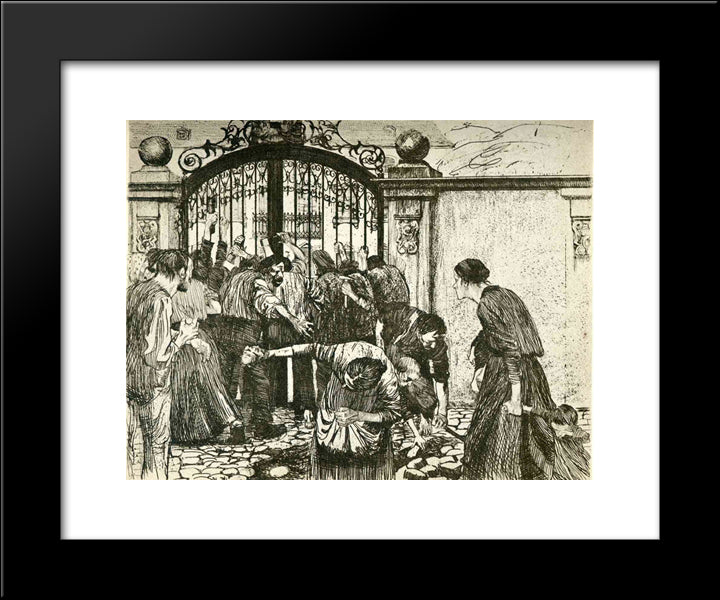 Revolt (By The Gates Of A Park) 20x24 Black Modern Wood Framed Art Print Poster by Kollwitz, Kathe