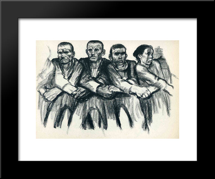 Solidarity 20x24 Black Modern Wood Framed Art Print Poster by Kollwitz, Kathe
