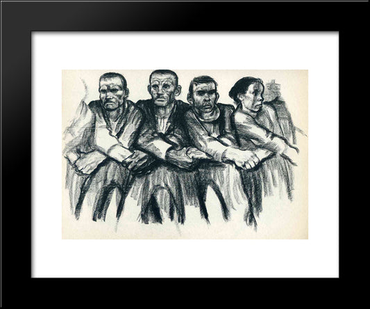Solidarity 20x24 Black Modern Wood Framed Art Print Poster by Kollwitz, Kathe