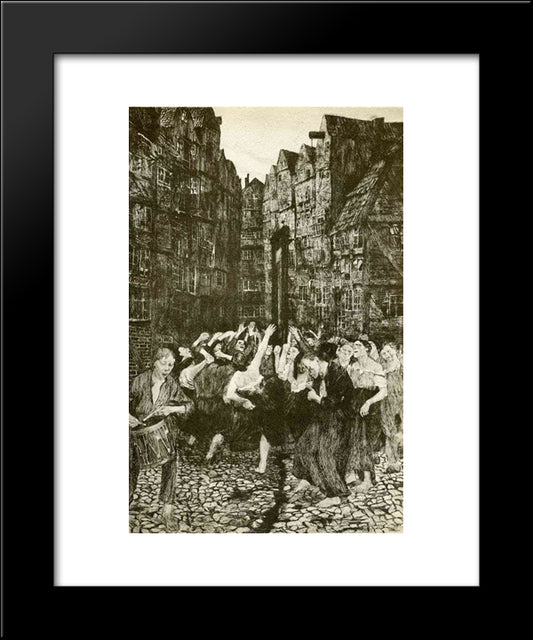 The Carmagnole (Dance Around The Guillotine) 20x24 Black Modern Wood Framed Art Print Poster by Kollwitz, Kathe
