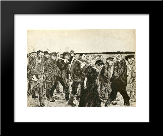 The March Of The Weavers In Berlin 20x24 Black Modern Wood Framed Art Print Poster by Kollwitz, Kathe