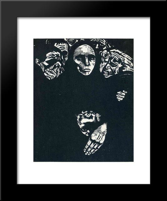 The People 20x24 Black Modern Wood Framed Art Print Poster by Kollwitz, Kathe