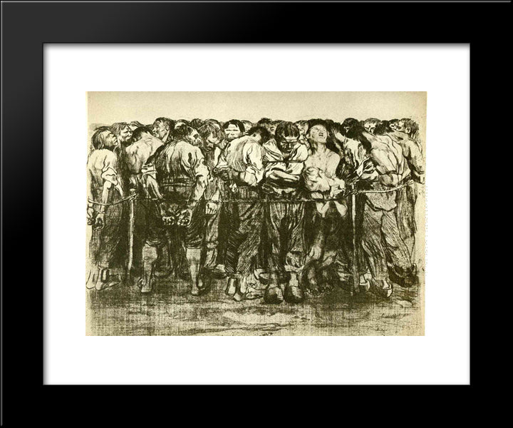 The Prisoners 20x24 Black Modern Wood Framed Art Print Poster by Kollwitz, Kathe