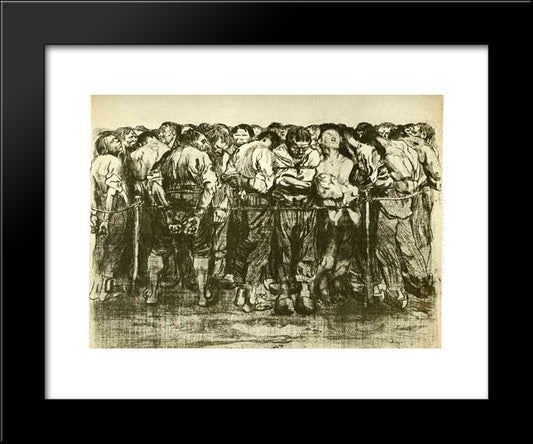 The Prisoners 20x24 Black Modern Wood Framed Art Print Poster by Kollwitz, Kathe