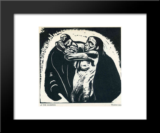 The Sacrifice 20x24 Black Modern Wood Framed Art Print Poster by Kollwitz, Kathe