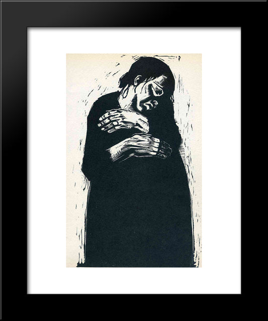 The Widow I 20x24 Black Modern Wood Framed Art Print Poster by Kollwitz, Kathe