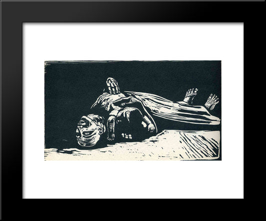 The Widow Ii 20x24 Black Modern Wood Framed Art Print Poster by Kollwitz, Kathe