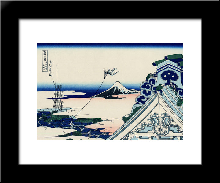 Asakusa Honganji Temple In Th Eastern Capital 20x24 Black Modern Wood Framed Art Print Poster by Hokusai, Katsushika