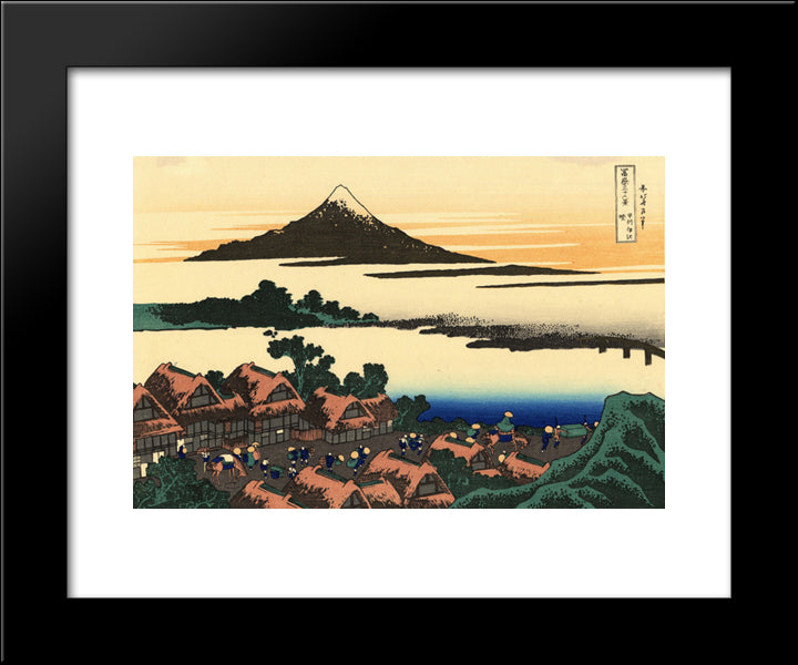 Dawn At Isawa In The Kai Province 20x24 Black Modern Wood Framed Art Print Poster by Hokusai, Katsushika