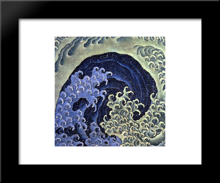 Femenine Wave 20x24 Black Modern Wood Framed Art Print Poster by Hokusai, Katsushika