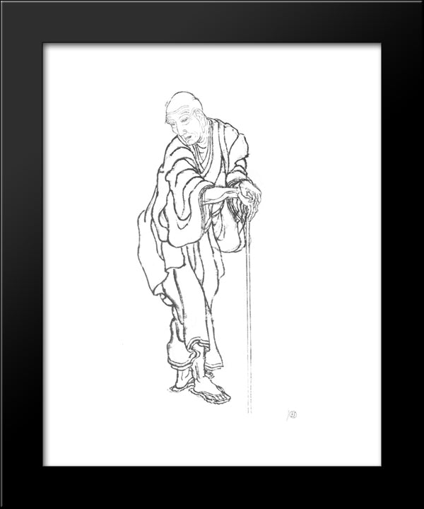 Portrait 20x24 Black Modern Wood Framed Art Print Poster by Hokusai, Katsushika
