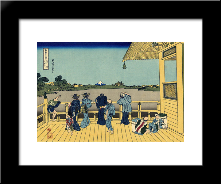 Sazai Hall - 500 Rakan Temples 20x24 Black Modern Wood Framed Art Print Poster by Hokusai, Katsushika