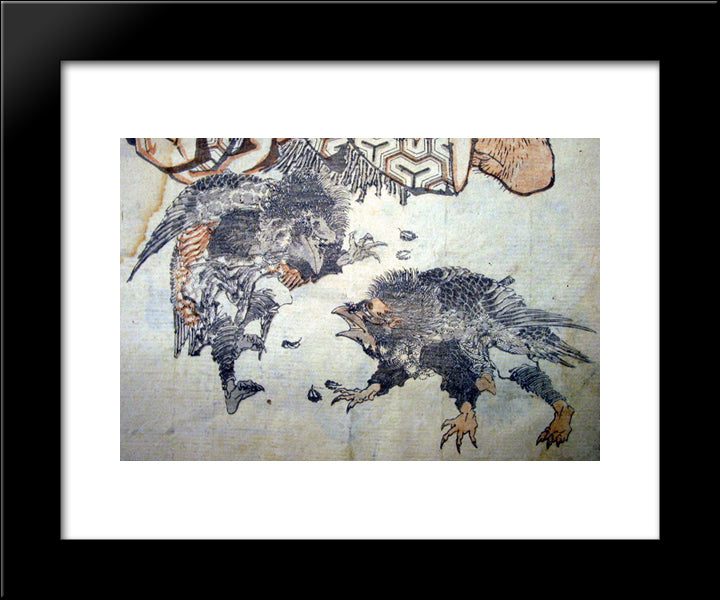 Tengu 20x24 Black Modern Wood Framed Art Print Poster by Hokusai, Katsushika