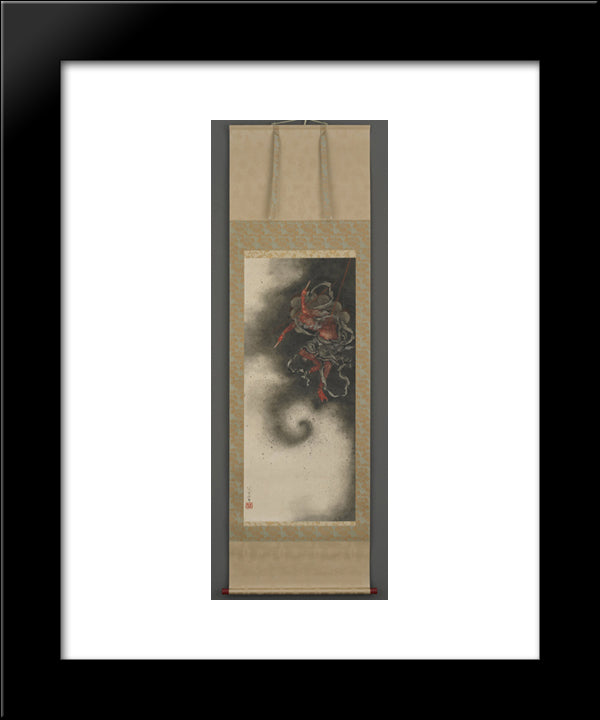 Thunder God, Edo Period 20x24 Black Modern Wood Framed Art Print Poster by Hokusai, Katsushika