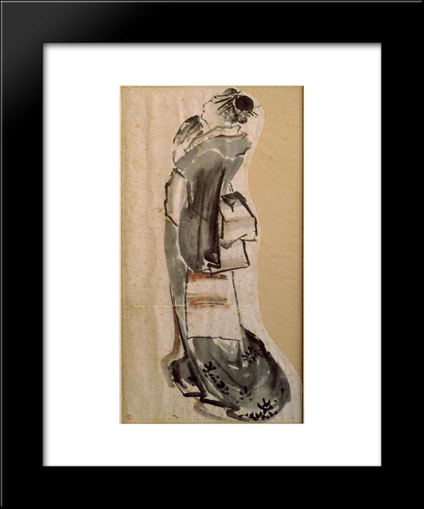 Woman Profile 20x24 Black Modern Wood Framed Art Print Poster by Hokusai, Katsushika