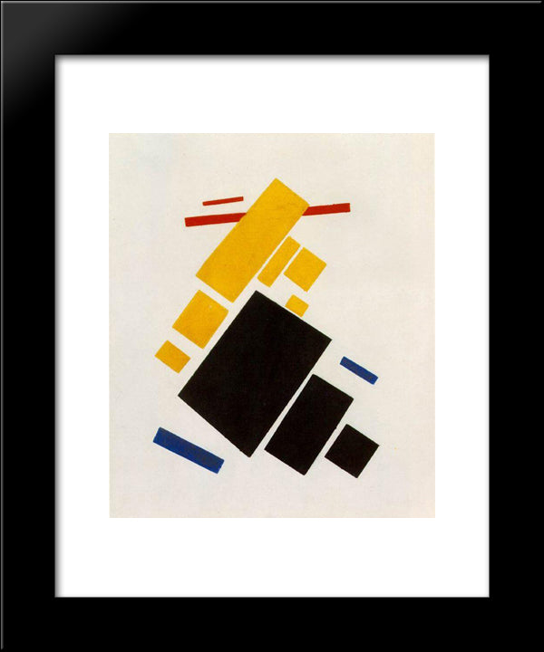 Aeroplane Flying 20x24 Black Modern Wood Framed Art Print Poster by Malevich, Kazimir