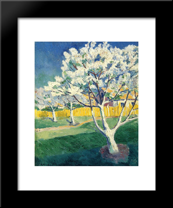 Apple Tree In Blossom 20x24 Black Modern Wood Framed Art Print Poster by Malevich, Kazimir