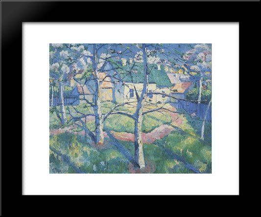 Apple Trees In Blossom 20x24 Black Modern Wood Framed Art Print Poster by Malevich, Kazimir