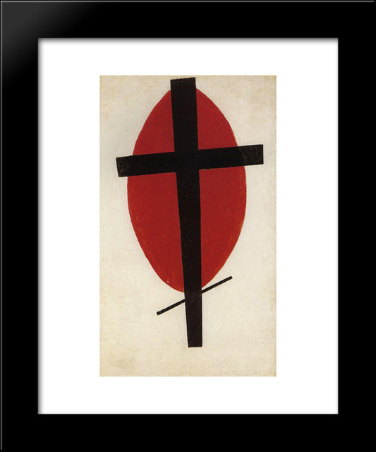 Black Cross On A Red Oval 20x24 Black Modern Wood Framed Art Print Poster by Malevich, Kazimir
