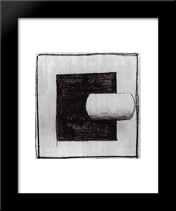 Black Square And A White Tube-Shaped 20x24 Black Modern Wood Framed Art Print Poster by Malevich, Kazimir