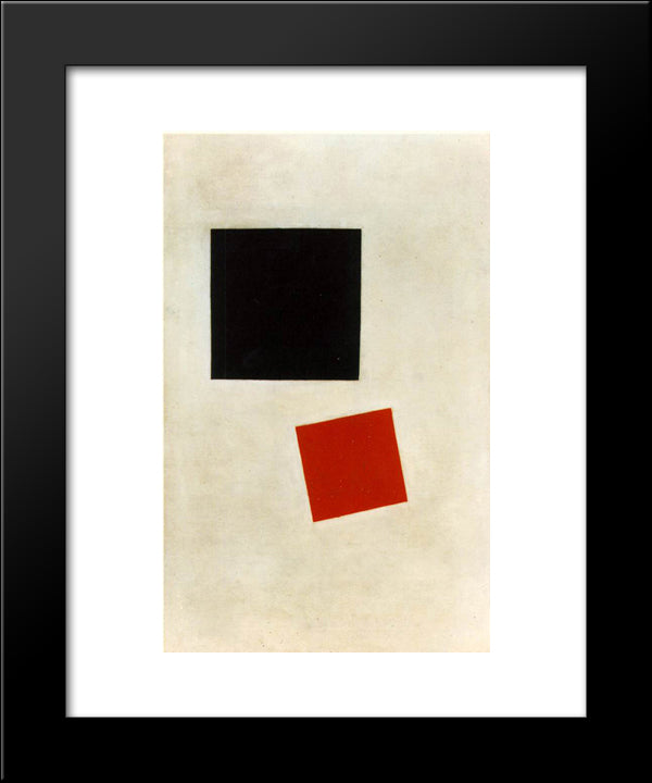 Black Square And Red Square 20x24 Black Modern Wood Framed Art Print Poster by Malevich, Kazimir