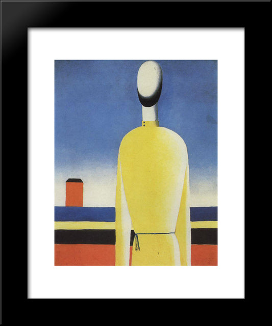 Complex Presentiment Half-Figure In A Yellow Shirt 20x24 Black Modern Wood Framed Art Print Poster by Malevich, Kazimir