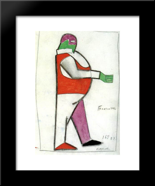 Costume For Victory Over The Sun. Fatso 20x24 Black Modern Wood Framed Art Print Poster by Malevich, Kazimir