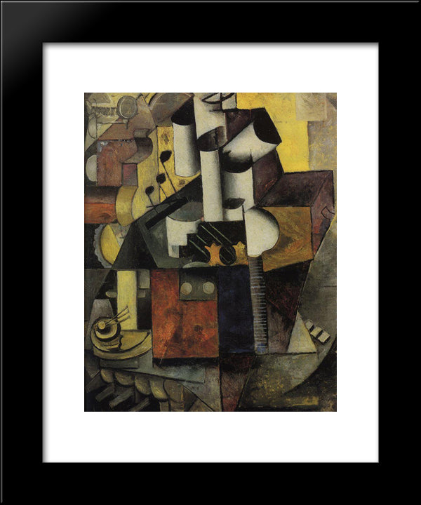 Musical Instrument 20x24 Black Modern Wood Framed Art Print Poster by Malevich, Kazimir