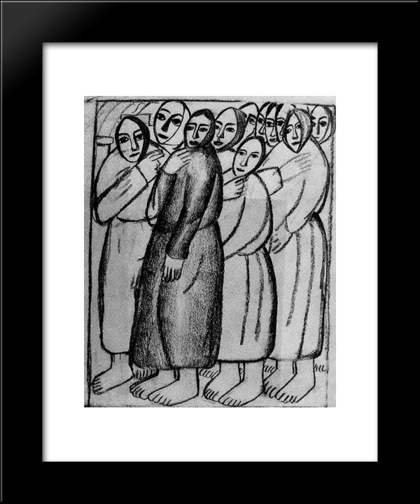 Peasant Women In A Church 20x24 Black Modern Wood Framed Art Print Poster by Malevich, Kazimir