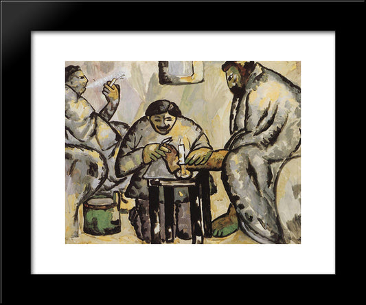 Pedicurist In The Baths 20x24 Black Modern Wood Framed Art Print Poster by Malevich, Kazimir