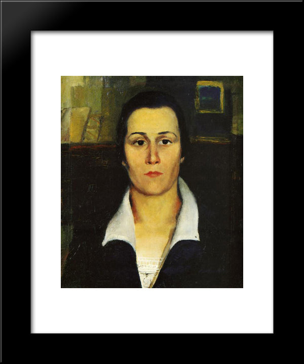 Portrait Of A Woman 20x24 Black Modern Wood Framed Art Print Poster by Malevich, Kazimir