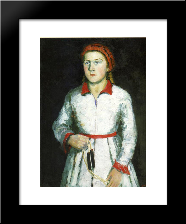 Portrait Of Artist S Daughter 20x24 Black Modern Wood Framed Art Print Poster by Malevich, Kazimir