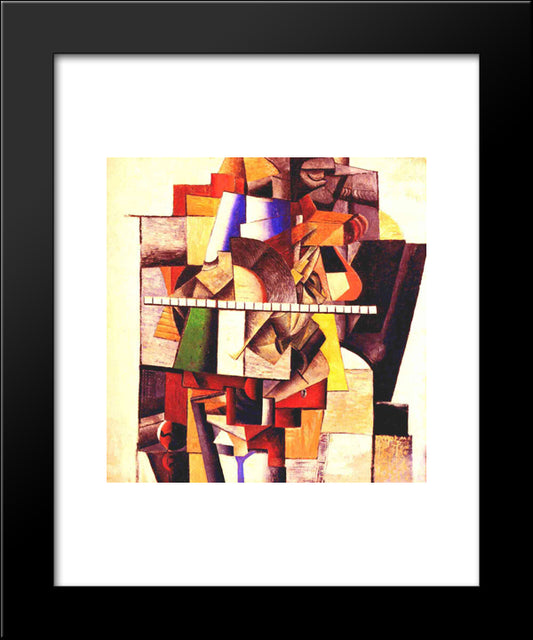 Portrait Of M.V.Matyushin 20x24 Black Modern Wood Framed Art Print Poster by Malevich, Kazimir