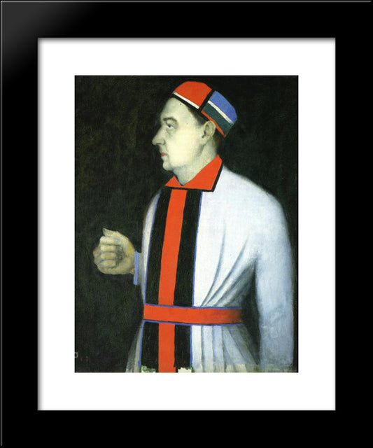 Portrait Of Man 20x24 Black Modern Wood Framed Art Print Poster by Malevich, Kazimir