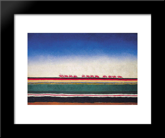 Red Cavalry 20x24 Black Modern Wood Framed Art Print Poster by Malevich, Kazimir