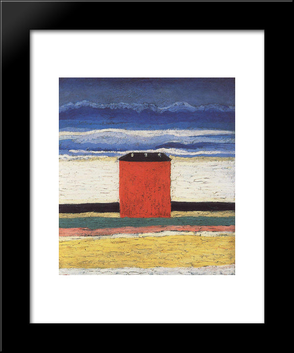 Red House 20x24 Black Modern Wood Framed Art Print Poster by Malevich, Kazimir