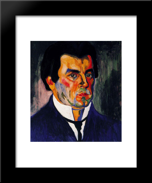 Self Portrait 20x24 Black Modern Wood Framed Art Print Poster by Malevich, Kazimir