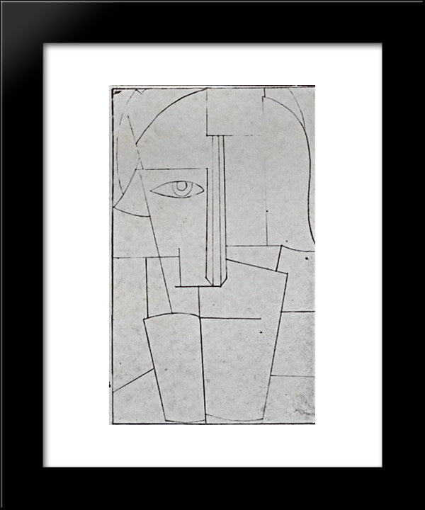 Sketch For A Portrait Of Ivan Klyun 20x24 Black Modern Wood Framed Art Print Poster by Malevich, Kazimir