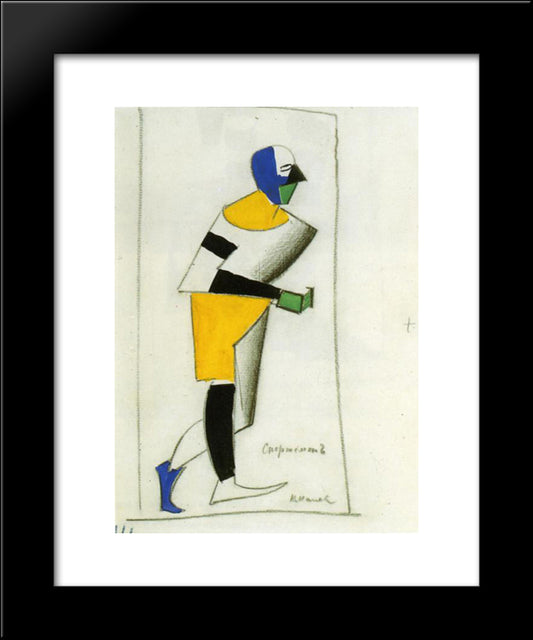 Sportsman 20x24 Black Modern Wood Framed Art Print Poster by Malevich, Kazimir