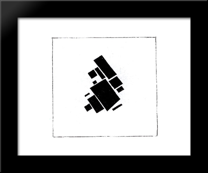 Suprematic Compositional Elements 20x24 Black Modern Wood Framed Art Print Poster by Malevich, Kazimir