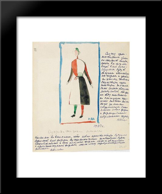 Suprematic Dress 20x24 Black Modern Wood Framed Art Print Poster by Malevich, Kazimir